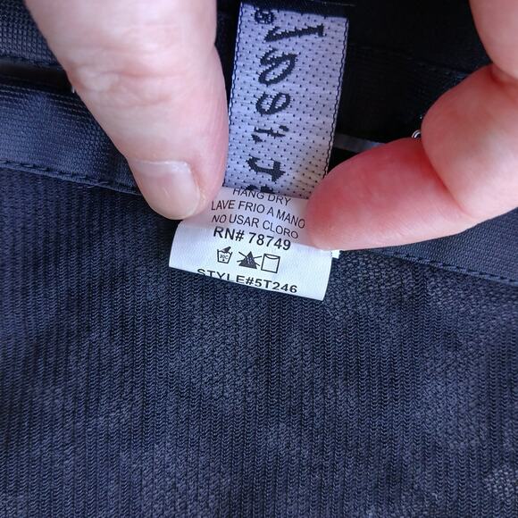 VTG Y2K Wet Seal Black Corset Juniors L missing lace front adjustable straps - Picture 8 of 16